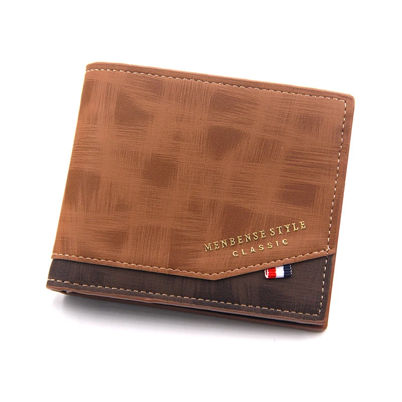 Fashion Men's Wallet Money Bag Solid Color Leather Business Short Wallet Famous Vintage Walltes Multi card Soft Purse Coin Bag