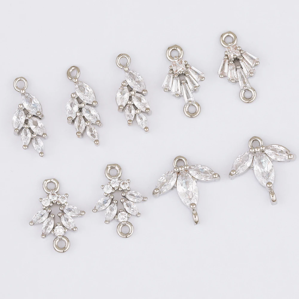 

WHSOK 30Pcs Choose/Jewelry Accessories/DIY Making/CZ Charms/Rhodium Earrings Pendants/Jewelry Findings & Components/Hand Made