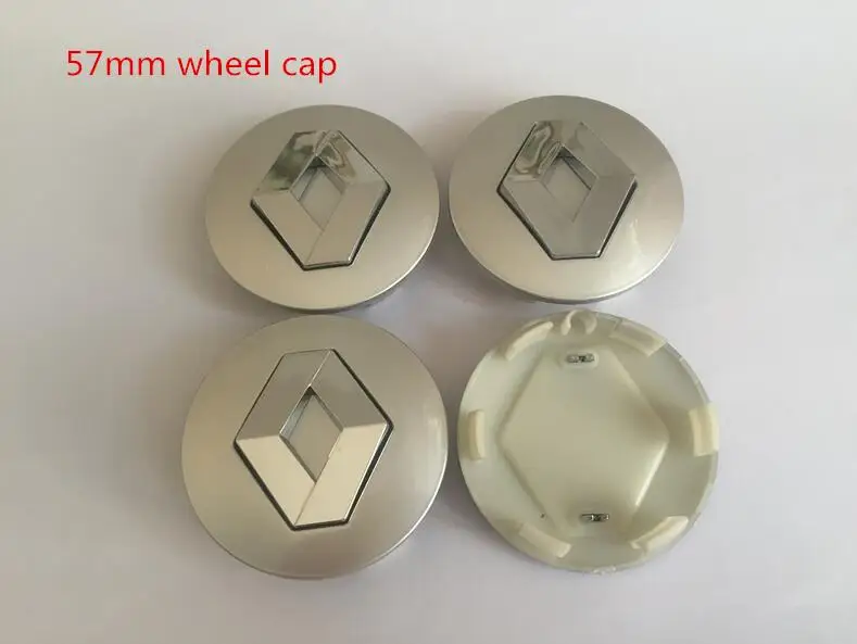 57mm silver cap 20 шт. 54 56 57 60 65 68 Renault Clio Scenic TwinGo Laguna Megane 2 3 4 центральный колпак на колесо автомобиля значок Пылезащитная Крышка эмблема наклейка - Цвет: 57mm silver cap