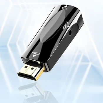 

HD to VGA Adapter Converter Home Office Male to Female Video Adapter with 3.5mm Audio Cable