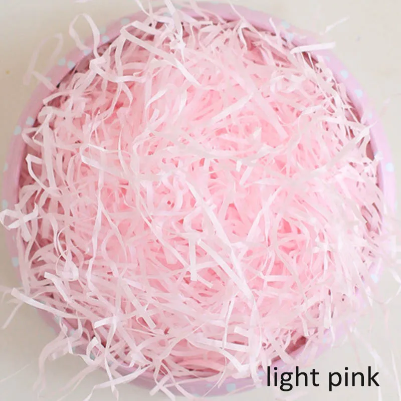 light pink 1 сумка Аксессуары для свадебной вечеринки 100 г рафия наполнитель подарочной коробки Единорог вечерние украшения измельченная бумага упаковка подарок - Цвет: light pink