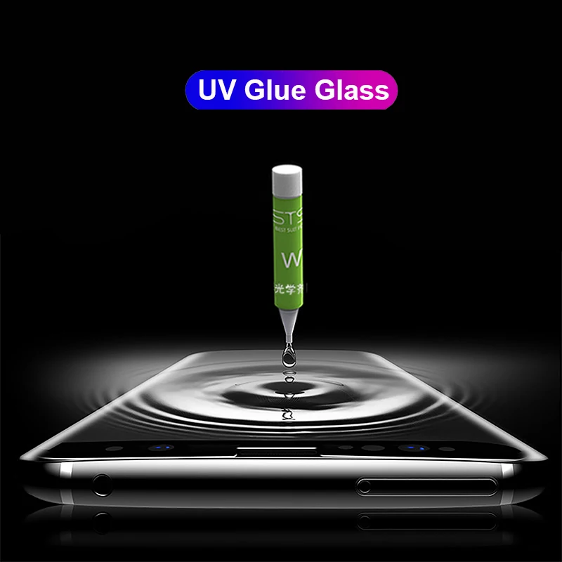 6D-UV-Liquid-Full-Glue-Cover-9H-Tempered-Glass-For-Samsung-Galaxy-S8-S9-S10-Plus