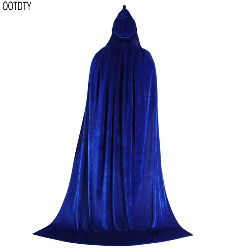 Hooded Cloak Long Velvet Cape for Christmas Halloween Dress up Costumes