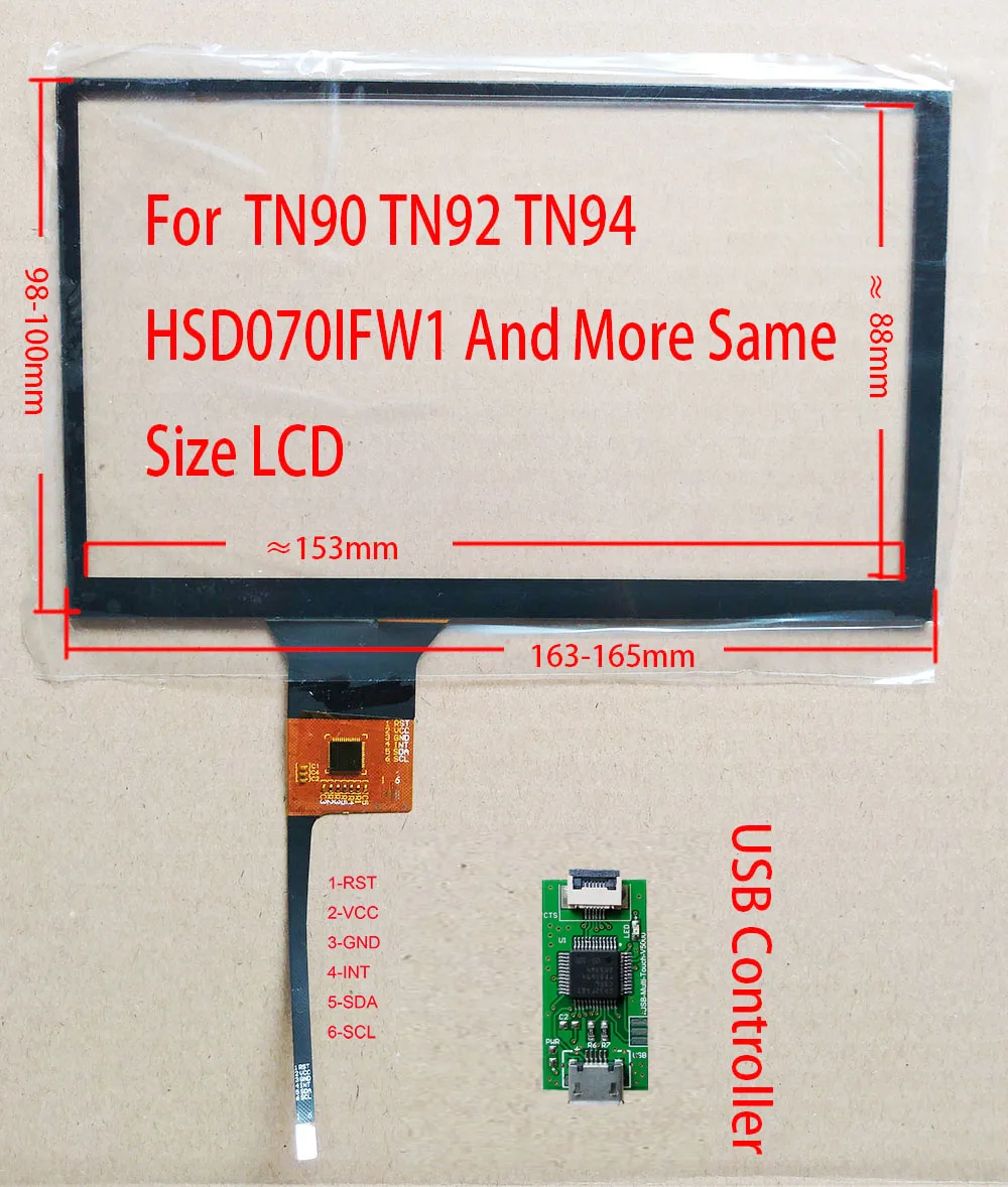 USB Touch Screen 7 дюймов ips lcd малиновый pi дисплей комплект 1024 мм* 600 мм 50pin ips Mult Fingers Touch TJ001 - Цвет: USB Touch Screen