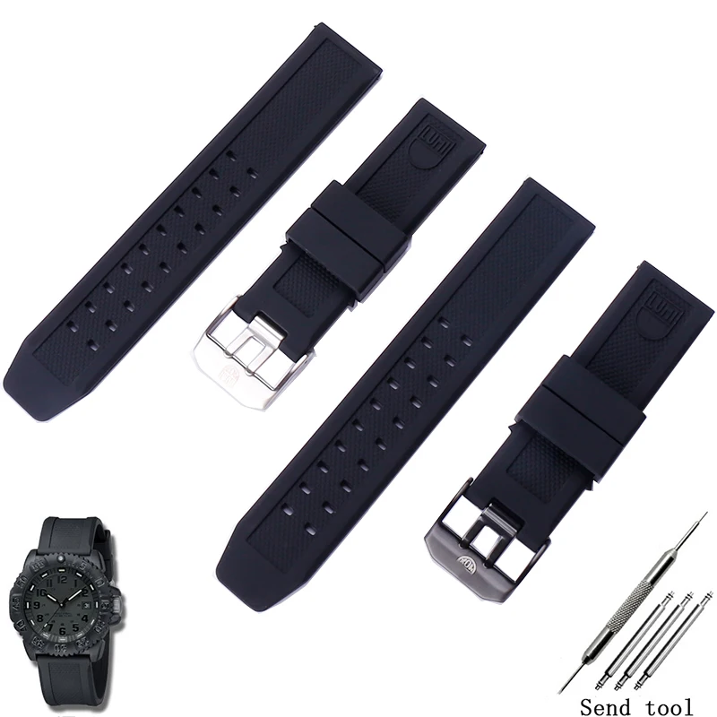 Аксессуары для часов мужские силиконовый спортивный ремешок Luminox 23 мм