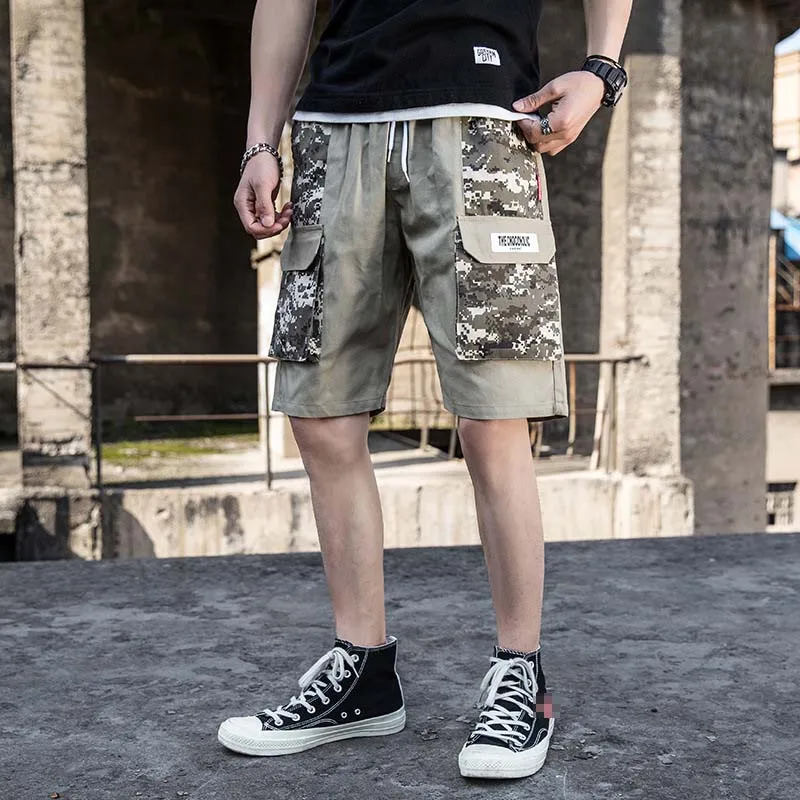 Men's camouflage Pockets Cotton Linen Shorts Casual Shorts Drawstring Printed Shorts Sportwear Beach Summer 2019 fashion