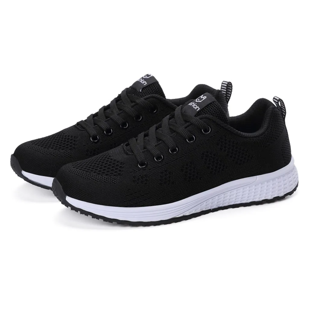 KANCOLLE Ladies Fashion Casual Simple Leisure Mesh Breathable Lace-Up Sneakers Walking Comfortable Outdoor Running Shoe 104#4