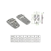 2PCS 316 Stainless Steel Boat Short Side Hinge With 5 Holes 57mm 70mm Heavy Duty Marine Short Side Hinges 2