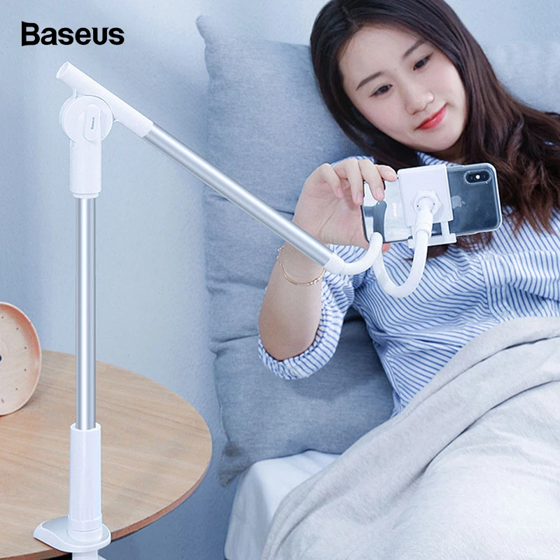 Baseus 360 Rotating Flexible Long Arm Lazy Phone Holder Adjustable Desktop Bed Tablet Clip For iPho