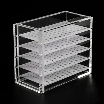 

5 Layers Clear Eyelash Storage Box Makeup Organizer False Eyelashes Glue Pallet Holders Extension Tool