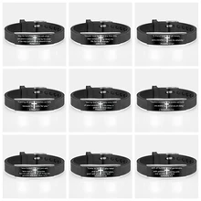 Модный Крест Иисуса Писания браслет с цитатой стих из Христианской Библии вдохновляющая вера браслеты из нержавеющей стали силиконовый браслет