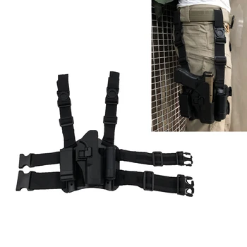 

Tactical Right Leg Holster Thigh Pistol Holster With Magazine and Flashlight Pouch for Glock 17 19