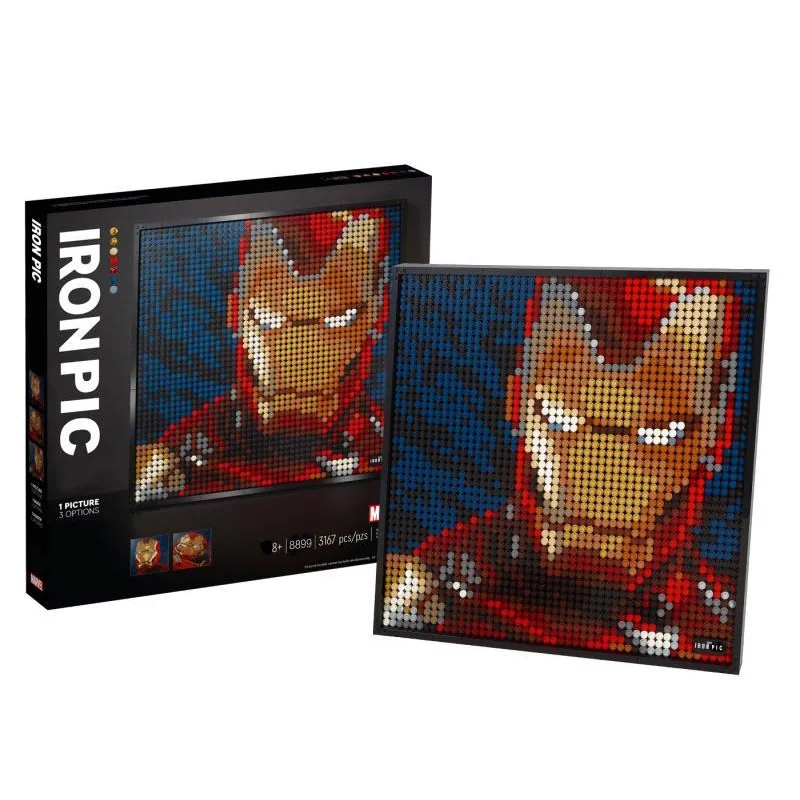 Художественная мозаика Pixel MOC Набор для творчества Железный человек строительный