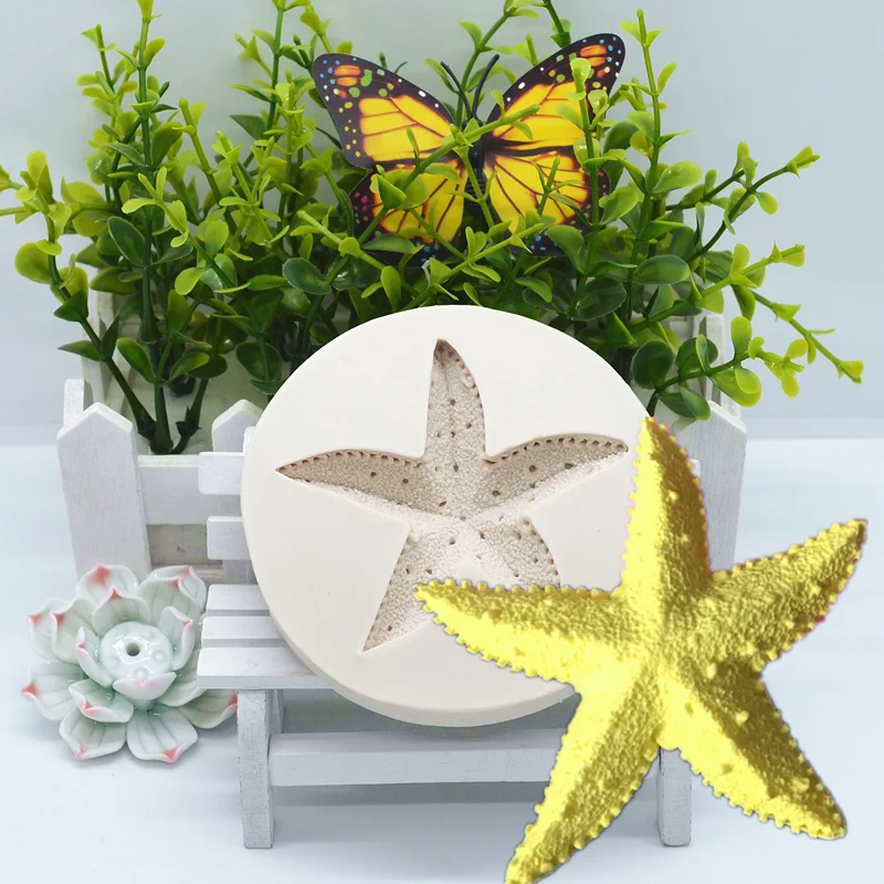

Nice Starfish Silicone Mold Resin DIY Cake Pastry Fondant Moulds Kitchen Baking Tool Dessert Chocolate Lace Decoration Supplies