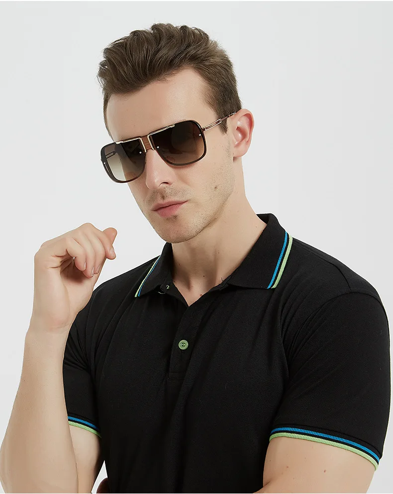 Модные солнцезащитные очки DPZ, уникальные Квадратные Солнцезащитные очки в авиационном стиле, мужские брендовые дизайнерские солнцезащитные очки Oculos De Sol Masculino