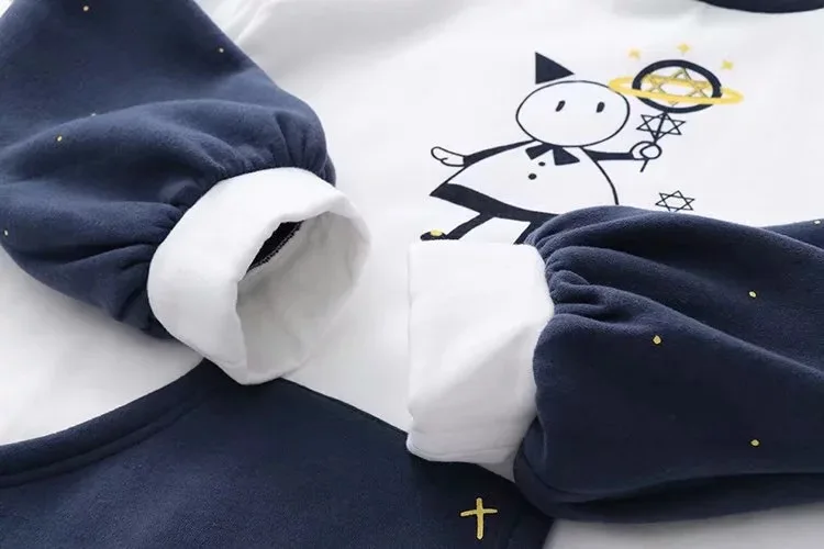 Harajuku Kawaii Женская толстовка осень мультфильм звезды вышивка кофты пуловер милый Мори верхняя одежда для девочек