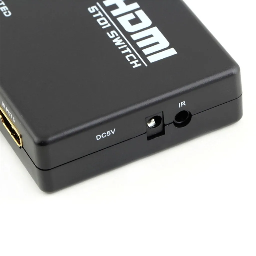 5 Port 1080p HDMI Switch Switcher Selector Splitter Hub iR Remote For HDTV Optics Audio Converter Switch   PS3 DVD + Remote #E