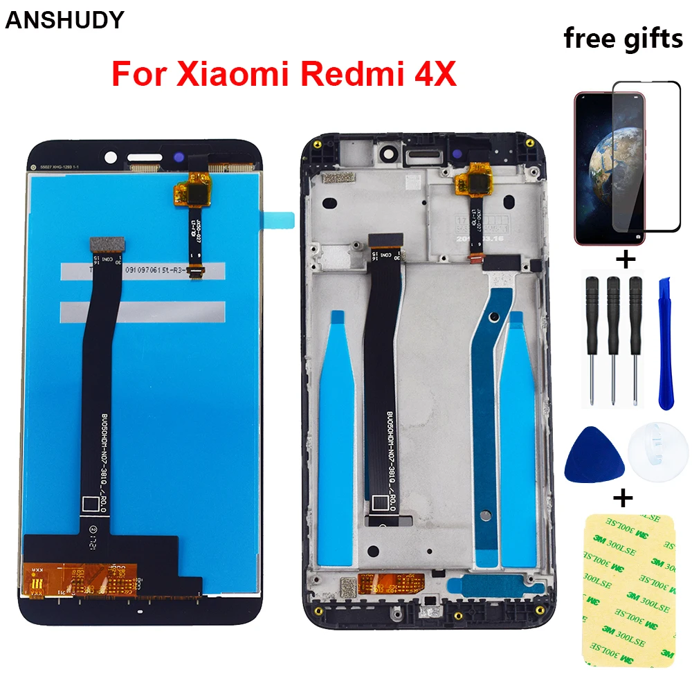 Для Xiaomi Redmi 4X lcd дисплей кодирующий преобразователь сенсорного экрана в сборе