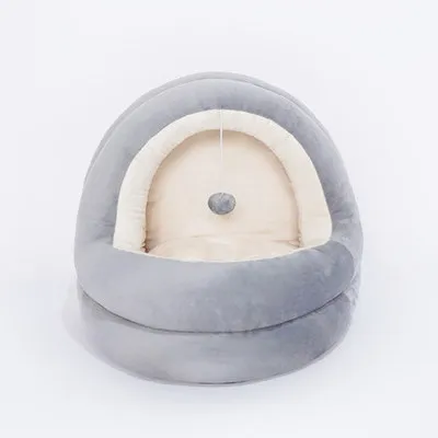 Beige Aapet PP хлопковое гнездо для кошек, домик для домашних животных, Мягкая Питомник для собак, щенков, собачьей будки, кровать для кошек, моющаяся, для домашних животных, пещера, кошка, котенок, коврик, товары для домашних животных - Цвет: Beige