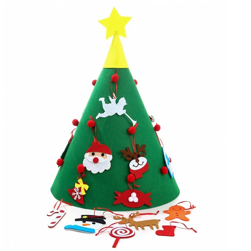 Hot Sale Felt Christmas Tree for Kids 3.2Ft Diy Christmas Tree with Toddlers 18Pcs Ornaments for Children Xmas Gifts Hanging Hom