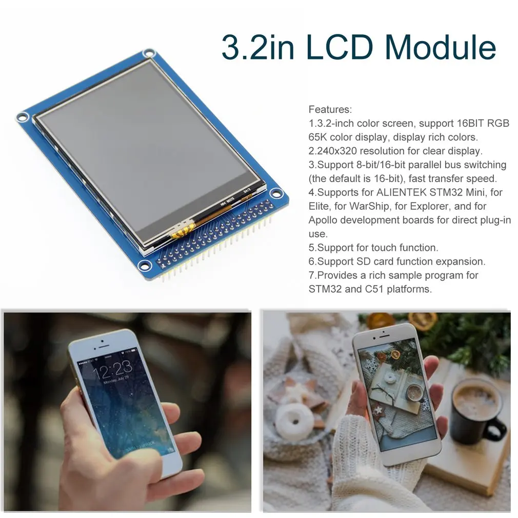 3,2 дюймов TFT 40PIN lcd параллельный порт lcd разрешение 320*240 3,2 дюймов ЖК-дисплей модуль ЖК-плата с сенсорным драйвером IC ILI9341