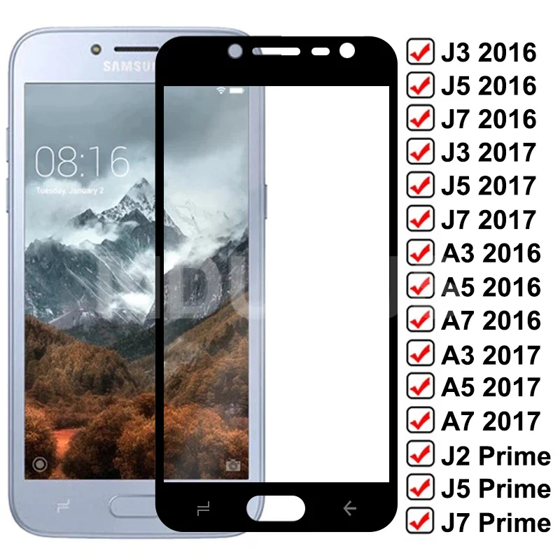 

11D Tempered Glass on For Samsung Galaxy J3 J5 J7 A3 A5 A7 2016 2017 J2 J4 J7 Core J5 Prime S7 Screen Protector Glass Film Case