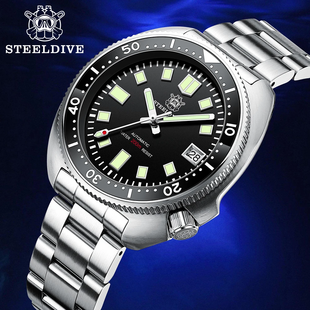 Мужские часы для дайвинга SD1970 Steeldive 44 мм с керамической рамкой | Наручные