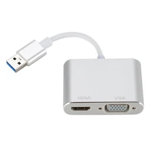 2 в 1 USB 3,0 к HDMI адаптер 4K HD 1080P тип-c к HDMI VGA аудио-видео кабель конвертер для ноутбука Macbook Pro компьютера