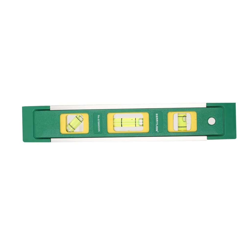 Torpedo Type Level 225mm Magnetic Gradienter Spirit 3 Fluorescent Bubble Ruler Horizontal Vertical Measuring Tool