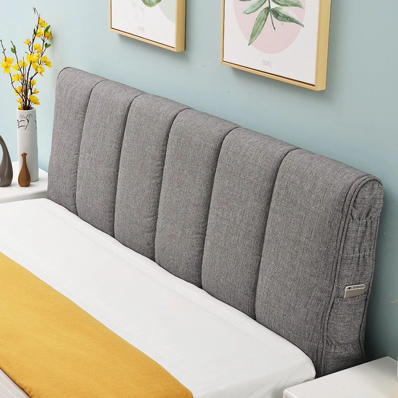 Linen gray Все включено крышка головки анти-резиновая надувная лодка протектор Пылезащитная задняя крышка Европейская ткань мягкая упаковка чехол на спинку кровати - Цвет: Linen gray