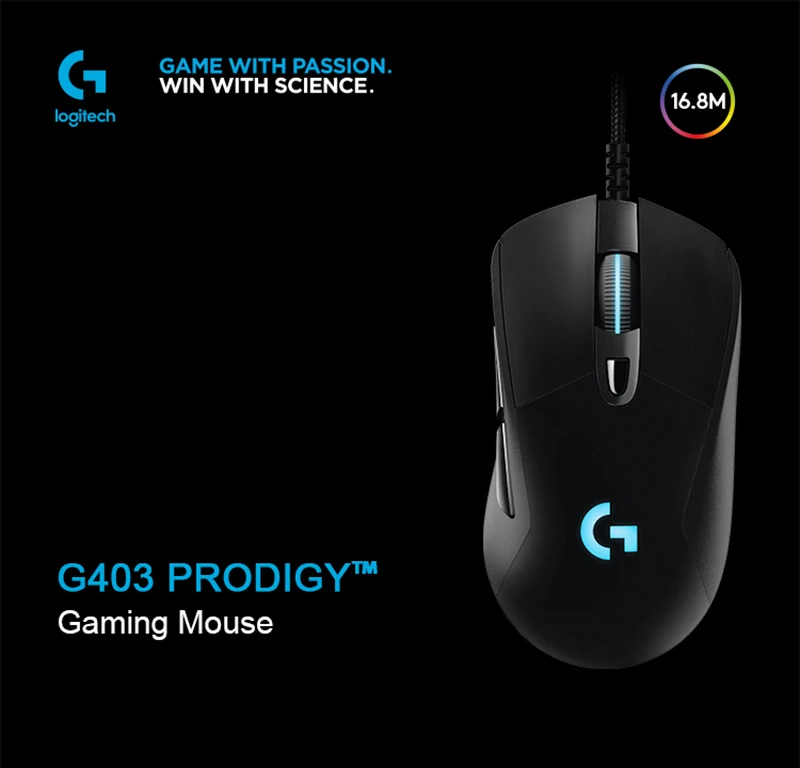 Logitech G403 Hero Gaming Mouse Wired RGB Game Mouse for Mouse Gamer Support Desktop/ Laptop Support Windows 10/8/7