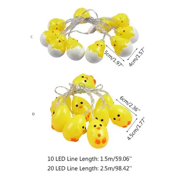 

10/20 LEDs Small Yellow Duck Chicken String Light for Home Kid's Bedroom Outdoor 19QE