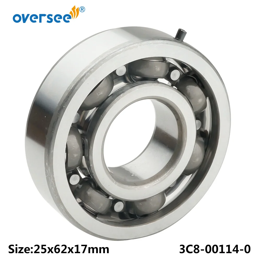 9603-3-6305 Ball Bearing For Tohatsu Outboard Motor 2 Stroke 9.9HP 15HP 18HP Crankshaft Size 25x62x17; 3C8-00114-0，3C8-00114