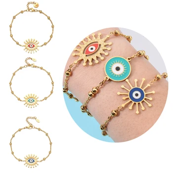 

ZMZY Friendship Evil Eye Bracelets For Women Handmade Gold Chains Lucky Jewelry Stainless Steel Bracelet Jewelry pulseras