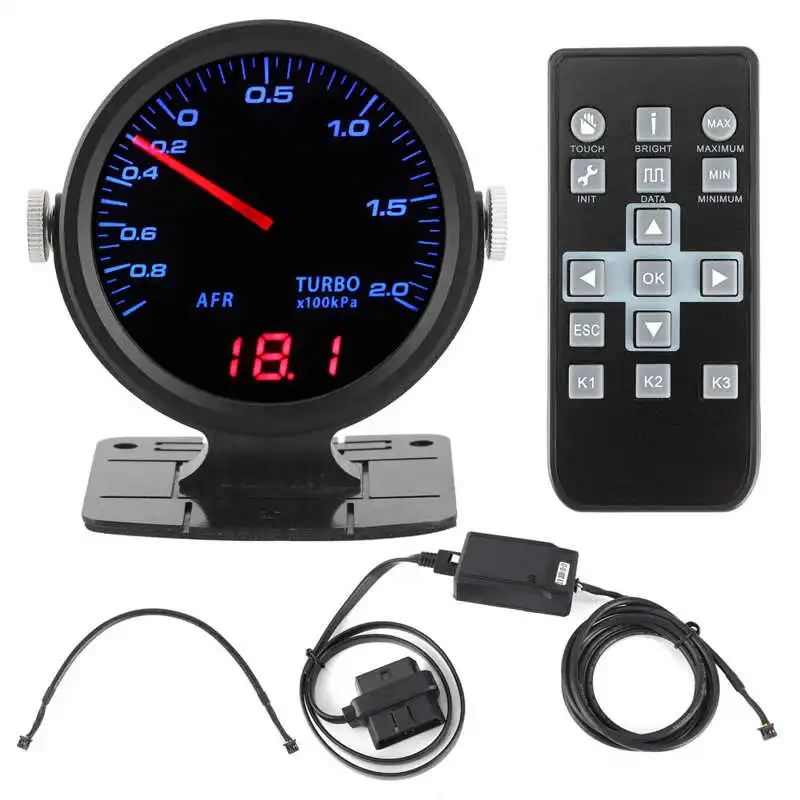 60mm Touching 17 Color Obd2 Dual Function Boost Pressure + Air Fuel