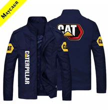 

Maycaur brand trendy fashion men's pilot CAT Caterpillar car logo jacket loose baseball uniform cardigan oversized zipper jacket