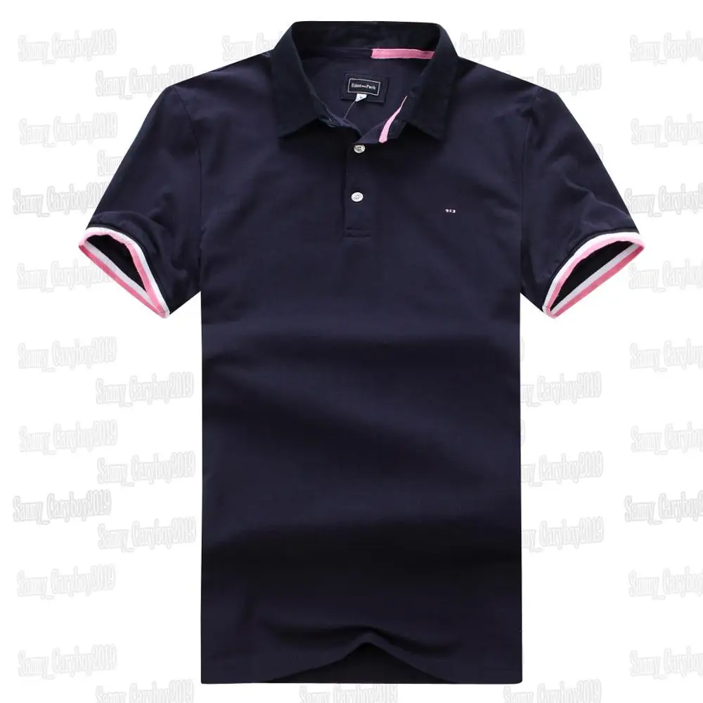 EdenPark, мужские Поло, короткий рукав, Homme Polo, лето, солнечный свет, дышащий хлопок, высокое качество, модный Повседневный стиль, большие размеры M до 3XL, EdenPark - Цвет: Тёмно-синий