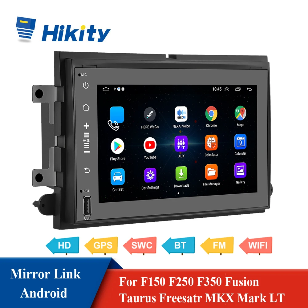 Автомагнитола Hikity мультимедийный плеер на Android с GPS для Ford F150 F250 F350 Fusion Taurus Freesatr MKX