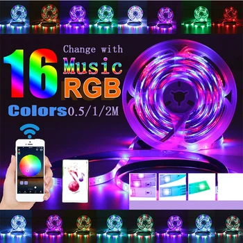 

1M/2M Control USB LED Strip Light Bluetooth LED Controller RGB LED Strip Light TV Back Lighting Car Interior Lights Home Decor