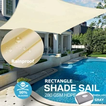 Yeahmart 2 размера Водонепроницаемый солнцезащитный навес солнцезащитный козырек открытый сад патио бассейн солнцезащитный Парус Навес парус Кемпинг пляж тент ткань