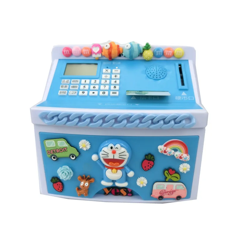 Банкомат копилка Heloo Kitty Doraemon Автоматическая для сбора денег детей смарт коробка
