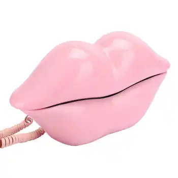 

Lips Telephone Novelty Creative Landline Phone Red Mouth Lip Shaped Phone Desk Corded Phone for Home Hotel Office Decoration