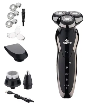 

Electric Shaver Triple Floating Blade Heads Wet-Dry Dual Use Waterproof Shaving Machine Razor Beard Trimmer Face Care for Men