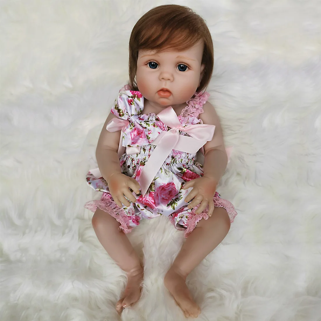 

20 Inches S Series Cute Reborn Baby Girl Doll Set Toddler Birthday Gifts - S-1019R1 Plastic Vinyl Body Doll (Clothing As Shown)