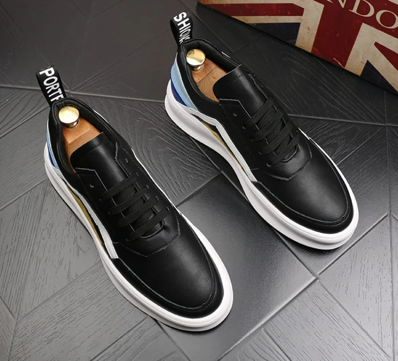Chaussures/мужская повседневная обувь; маленькие белые туфли на толстой подошве; обувь с вышитым принтом; брендовая дизайнерская Повседневная обувь; V73
