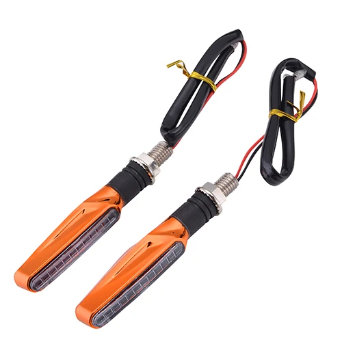 Orange Turn Lights BJMOTO пара мотоцикл поворотник свет вода течет индикаторы сигнала поворота универсальные сигнальные огни, мигалки для Honda GROM MSX1 - Цвет: Orange Turn Lights