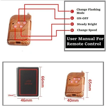 

Car 6 LED flash light Dash Warning Lamp 1 * Wireless Remote Double Side Tape