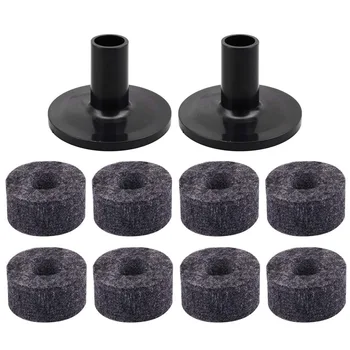 

8PCS Cymbal Stand 25mm Felt Washer + 2PCS Cymbal Sleeves Replacement for Shelf Drum Kit