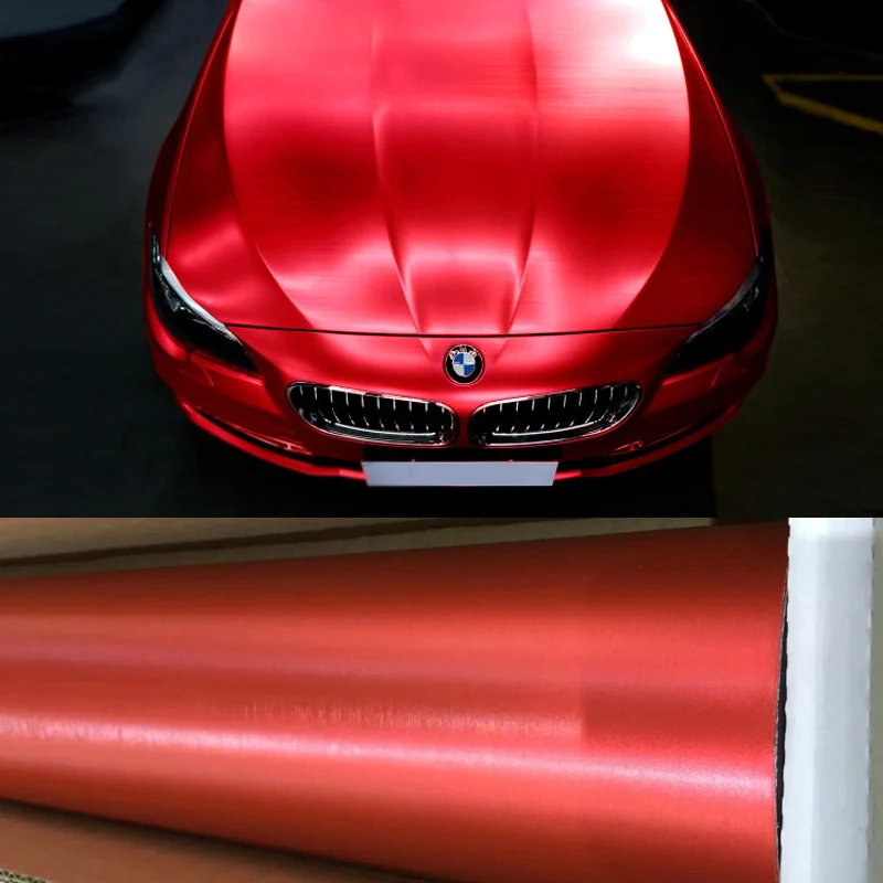 Red Brushed Metallic Vinyl Film-7