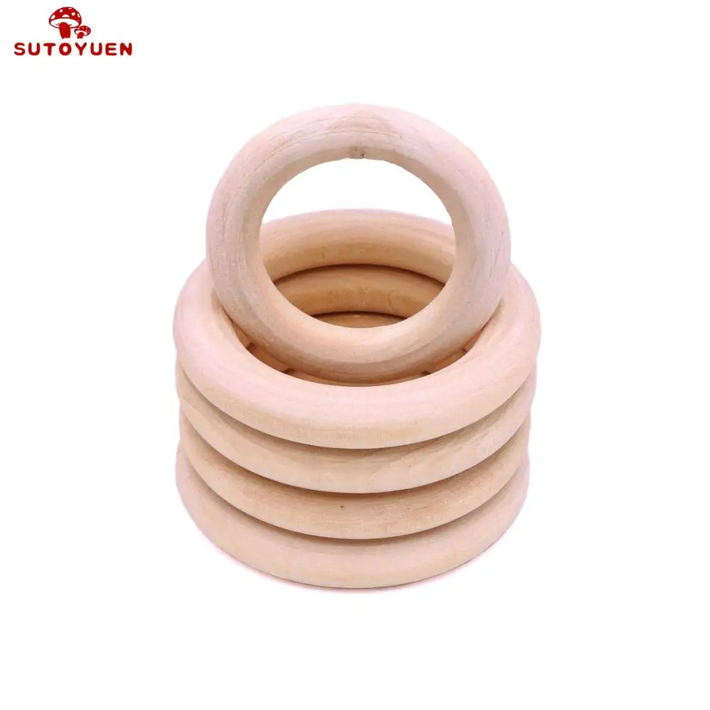 Teething Toys 50pcs Natural Wood Beads for DIY Jewelry